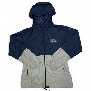 Columbia Endicott College Rain Jacket in Navy and Gray